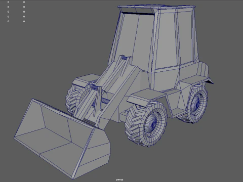 Low Poly Compact Loader 01 3D Model