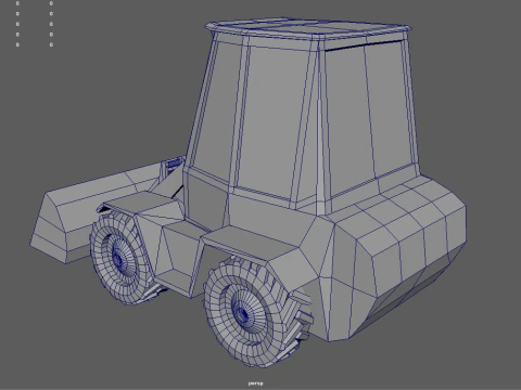 Low Poly Compact Loader 01 3D Model