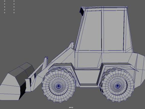 Low Poly Compact Loader 01 3D Model