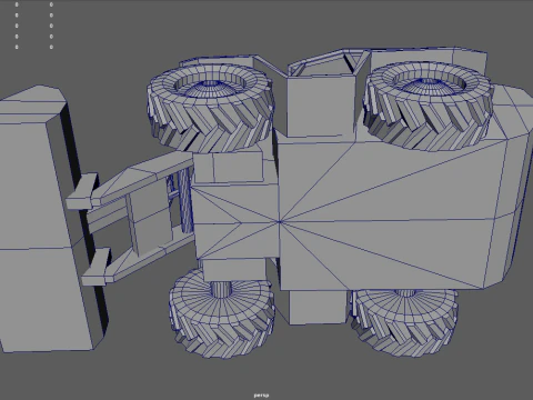 Low Poly Compact Loader 01 3D Model