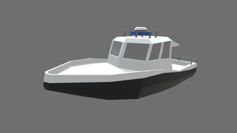 Barco policial de baja poli 01 Modelo 3D .c4d .max .obj .3ds .fbx .stl .blend 