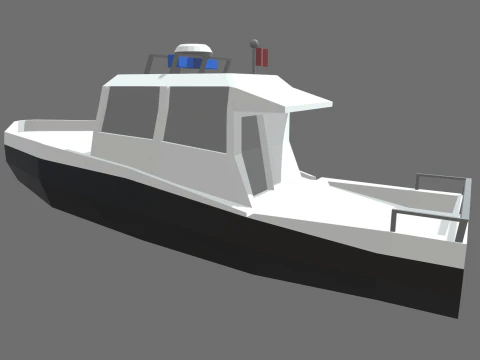 Barco policial de baja poli 01 Modelo 3D