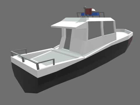 Barco policial de baja poli 01 Modelo 3D