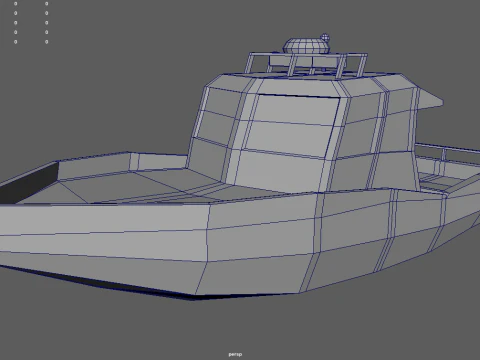 Barco policial de baja poli 01 Modelo 3D