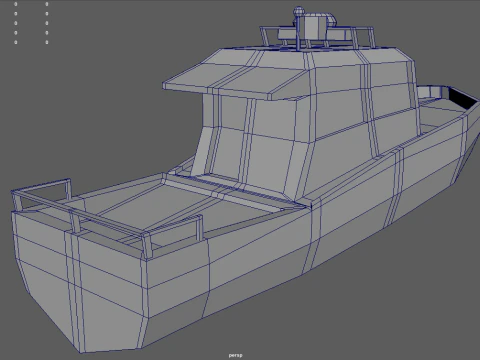 Barco policial de baja poli 01 Modelo 3D