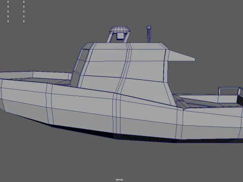 Barco policial de baja poli 01 Modelo 3D