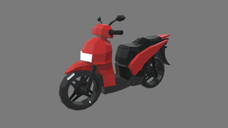 Low Poly Motorbike 04 3D 模型 .c4d .max .obj .3ds .fbx .stl .blend 