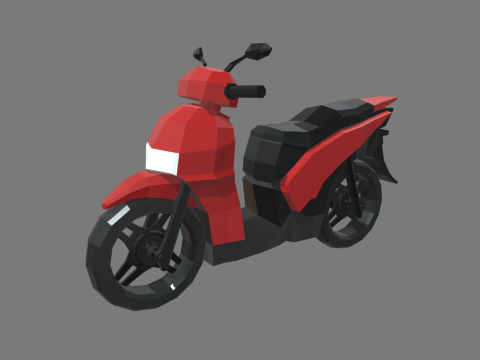 Low Poly Motorbike 04 3D Model