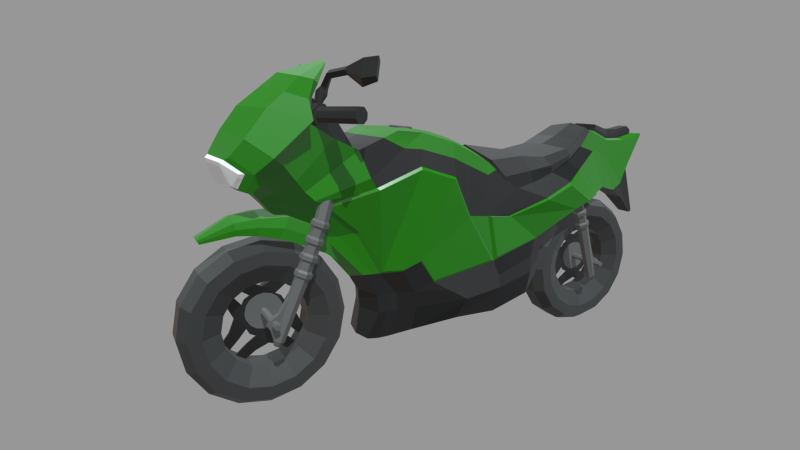 Low Poly Motorbike 05 3Dモデル .c4d .max .obj .3ds .fbx .stl .blend 