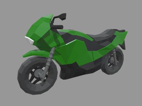 Low Poly Motorbike 05 3D Model