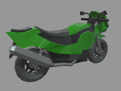 Low Poly Motorbike 05 3D Model