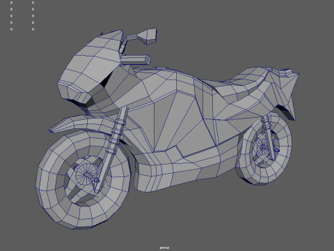 Low Poly Motorbike 05 3Dモデル