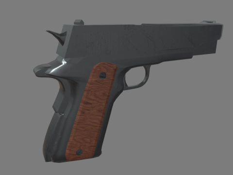 Low Poly Pistol 01 Modelo 3D
