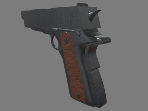 Low Poly Pistol 01 Modelo 3D