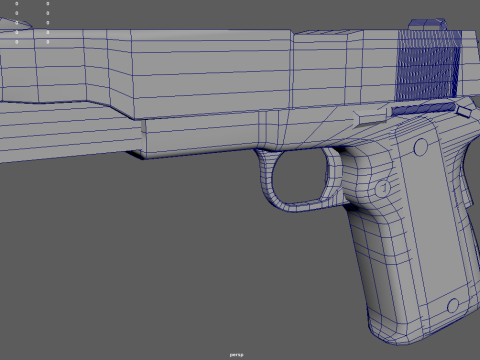 Low Poly Pistol 01 Modelo 3D