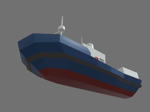 Low Poly Fishing Boat 01 3D Model