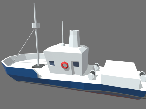 Low Poly Fishing Boat 01 3D 模型