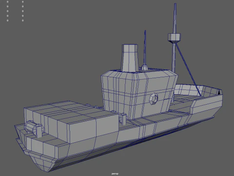 Low Poly Fishing Boat 01 3D Model