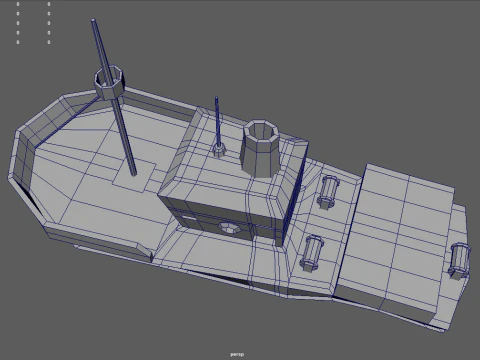 Low Poly Fishing Boat 01 3D Model
