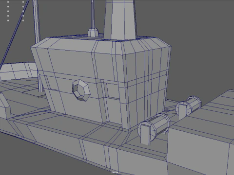 Low Poly Fishing Boat 01 3D Model