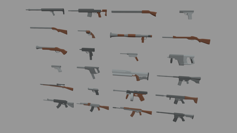 Low Poly Weapon Pack 01 3Dモデル .c4d .max .obj .3ds .fbx .stl .blend 
