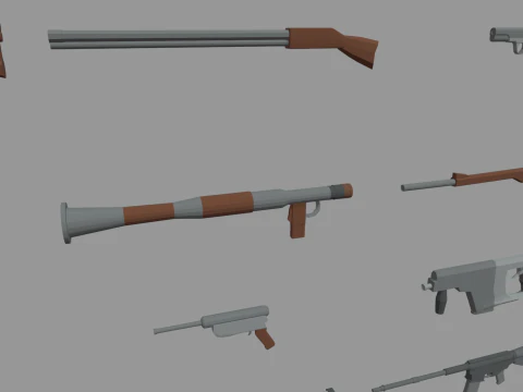 Low Poly Weapon Pack 01 3D Model