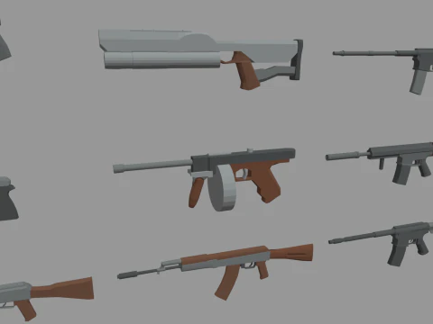 Low Poly Weapon Pack 01 3D Model