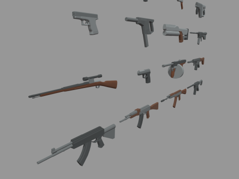 Low Poly Weapon Pack 01 3Dモデル