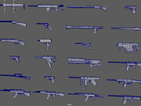 Low Poly Weapon Pack 01 3Dモデル