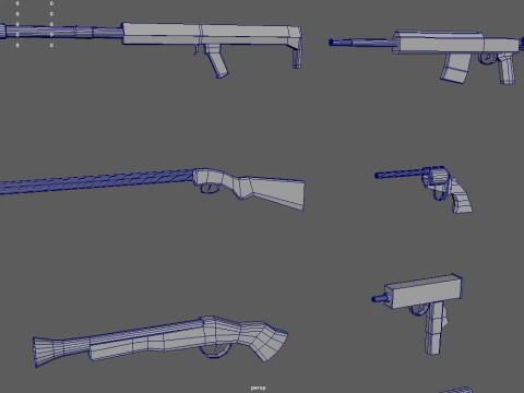 Low Poly Weapon Pack 01 3D Model