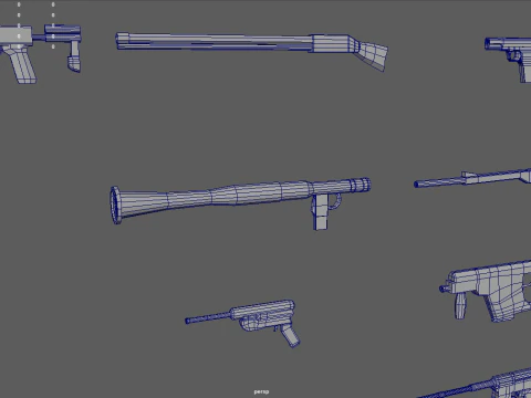 Low Poly Weapon Pack 01 3D Model