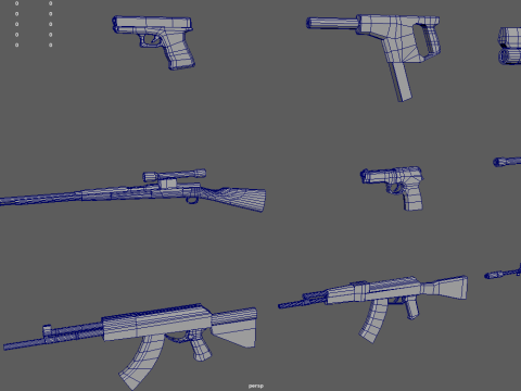 Low Poly Weapon Pack 01 3Dモデル