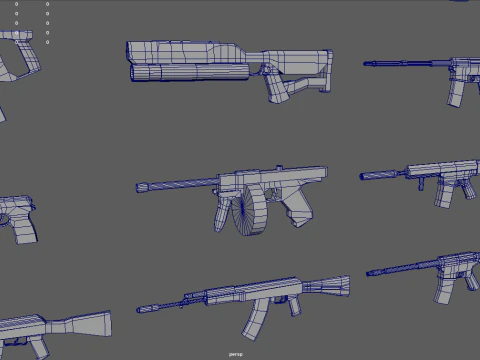 Low Poly Weapon Pack 01 3D Model