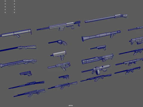 Low Poly Weapon Pack 01 3D Model