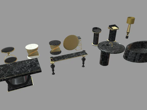 Modern Luxury Furniture Pack 01 3D Model