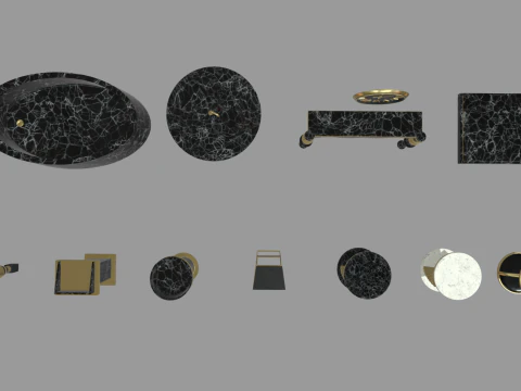 Modern Luxury Furniture Pack 01 3D Model