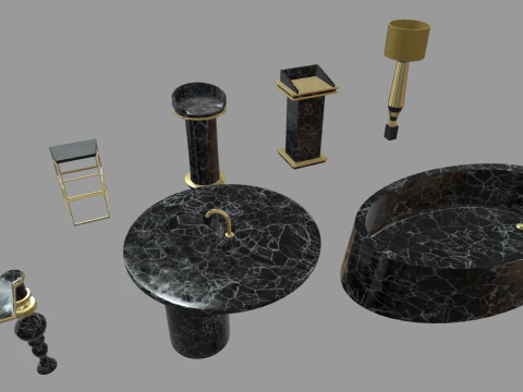 Modern Luxury Furniture Pack 01 3D Model