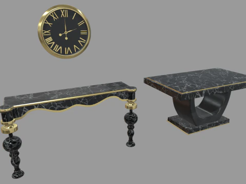 Modern Luxury Furniture Pack 01 3D Model