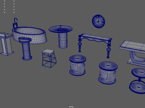 Modern Luxury Furniture Pack 01 3D Model