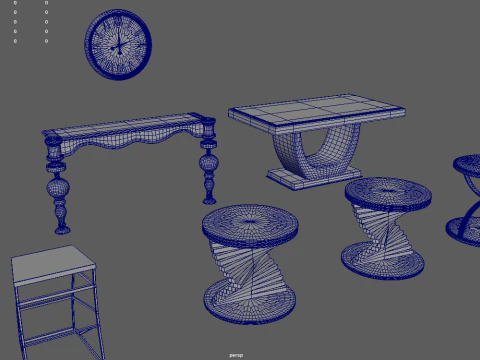 Modern Luxury Furniture Pack 01 3D Model