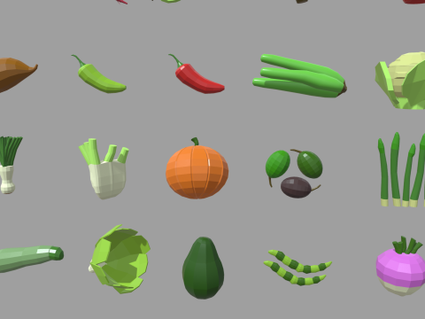 Low Poly Vegetables Pack 01 3D Model