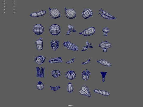 Low Poly Vegetables Pack 01 3D Model