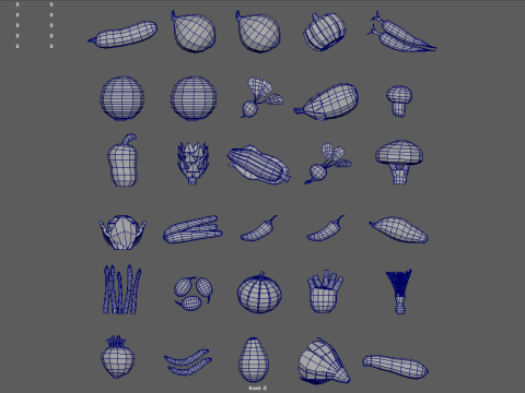 Low Poly Vegetables Pack 01 3D Model