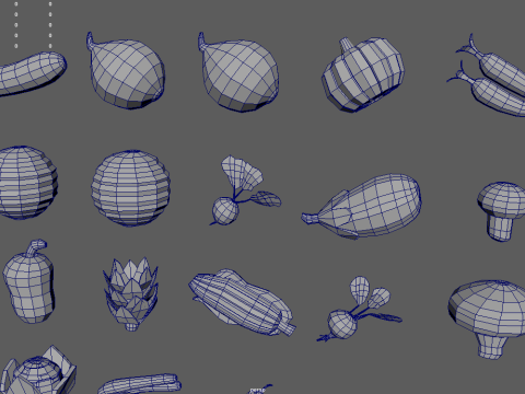 Low Poly Vegetables Pack 01 3D Model