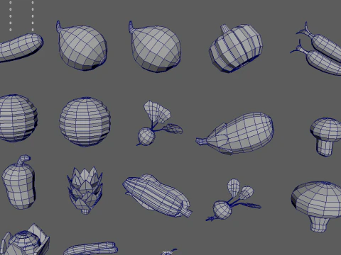 Low Poly Vegetables Pack 01 3D Model