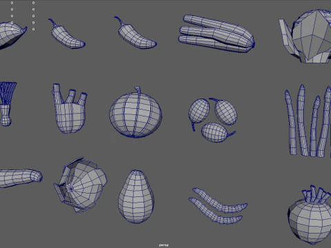 Low Poly Vegetables Pack 01 3D Model