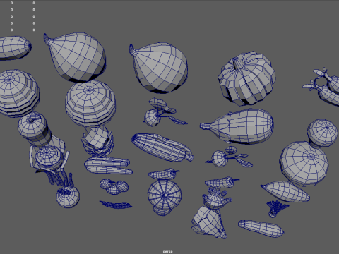 Low Poly Vegetables Pack 01 3D Model