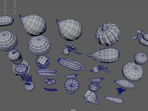 Low Poly Vegetables Pack 01 3D Model