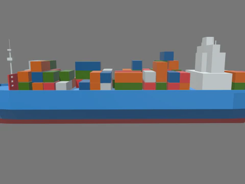 Low Poly Cargo Ship 01 3D Model