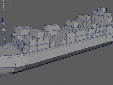Low Poly Cargo Ship 01 3D Model